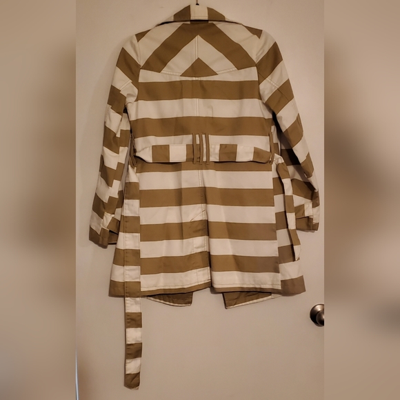 Merona Stripped Trench Coat womens size small - Picture 3 of 5